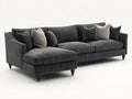 Ecksofa mit Cordbezug 285 x 175 x 88 cm - Anthrazit - mit Ottomane - modernes Design für das Wohnzimmer