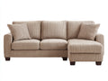 Ecksofa Cordstoff 250x160x85 cm - Beige und Dunkelbraun - modernes Wohnzimmer Sofa mit Liegefläche