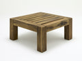 Gartentisch aus Holz 80 x 80 x 45 cm - Braun - quadratische Lattenplatte - niedrige rustikale Ausführung für Garten und Terrasse