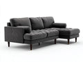 Ecksofa mit Cordbezug 260 x 165 x 88 cm - Anthrazit - mit Ottomane und Stepppolsterung - modernes Design für das Wohnzimmer
