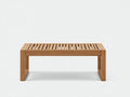 Gartentisch Holz 120x60x45 cm - Naturbraun - moderner Outdoor Tisch mit Lattenplatte
