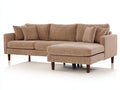 Ecksofa Cordstoff 260x175x85 cm - Beige-Braun-Dunkelbraun - Modernes Wohnzimmer Sofa mit Chaiselongue