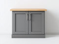 Sideboards aus Holzwerkstoff 100 x 40 x 85 cm - Grau und Natur - 2 Türen - modernes Landhausdesign für Esszimmer und Wohnzimmer