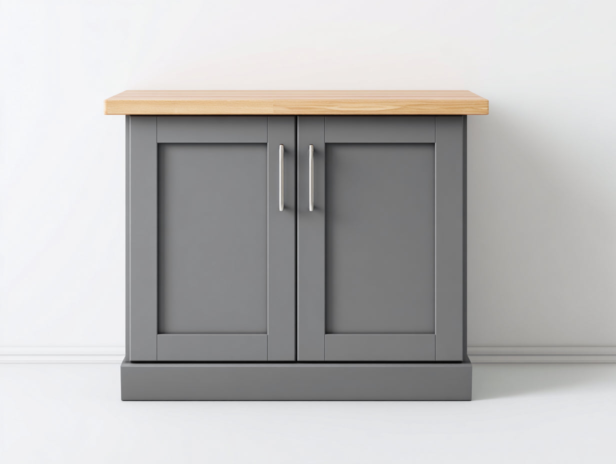 Sideboards aus Holzwerkstoff 100 x 40 x 85 cm - Grau und Natur - 2 Türen - modernes Landhausdesign für Esszimmer und Wohnzimmer